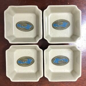 Japanese Style Chinese Melamine Sushi Square‎ Shape Soy Condiments Bowl Set of 4